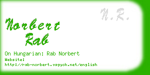 norbert rab business card